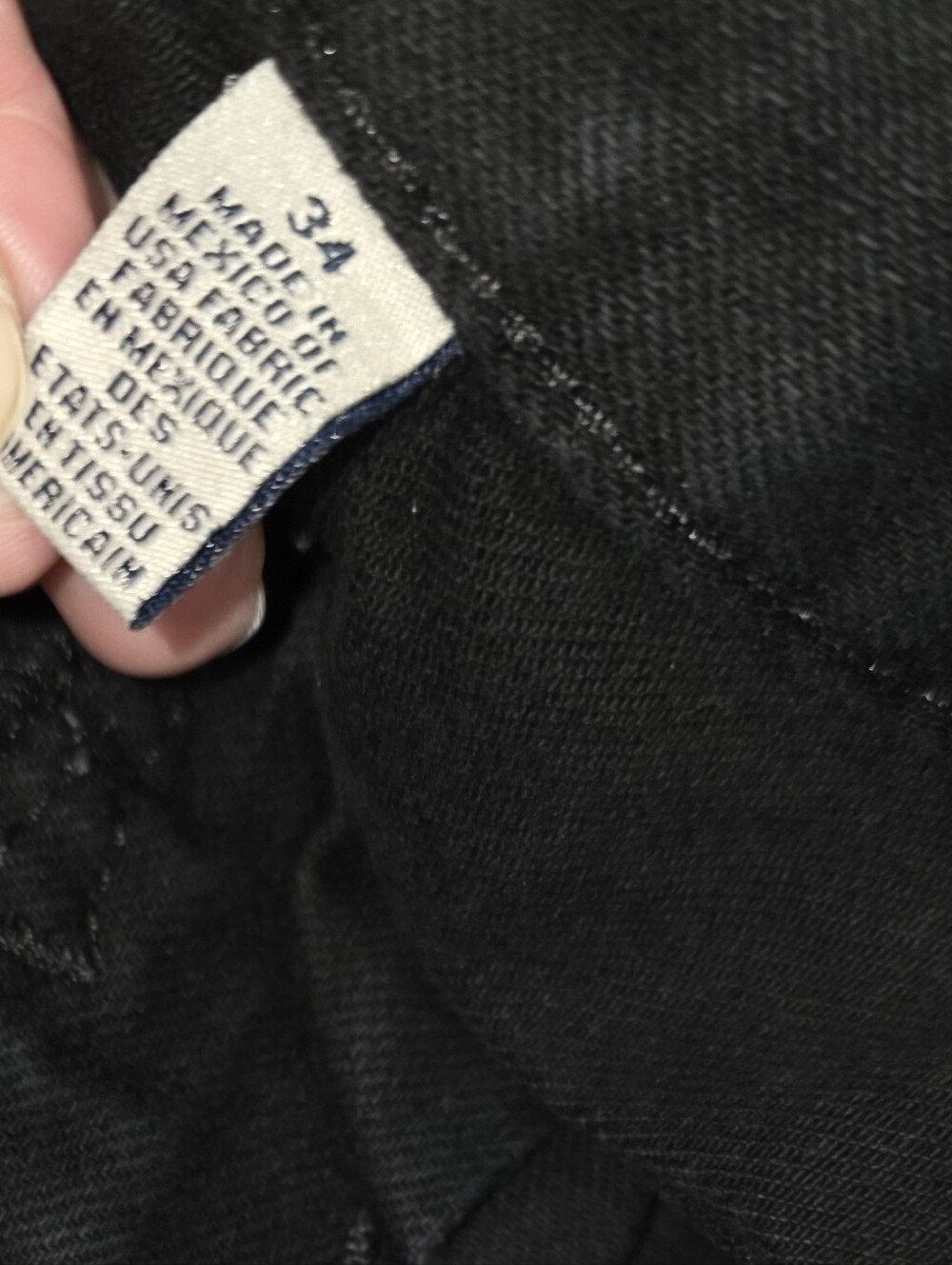 MEXICO True Religion Men's Black JEANS WHITE STITCHED SIZE 34X34 MADE IN NICE! - Picture 5 of 13